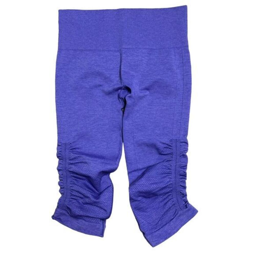 Lululemon In The Flow Crop II Womens Size 4 Purple Leggings W/ Scrunch Details